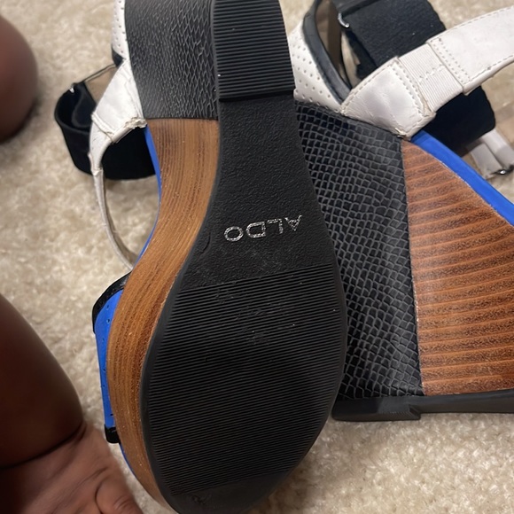 Aldo wedges sz8.5 blue/white/black - Picture 4 of 5